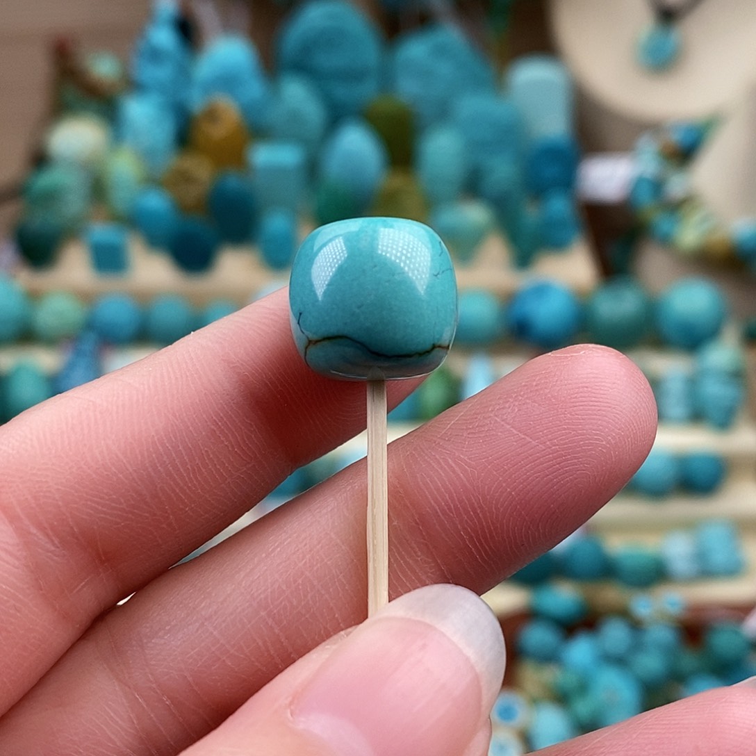 绿松石珠宝奇石未镶嵌13mm