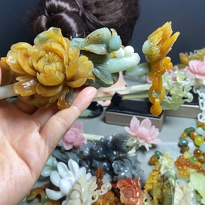 冷***姐岫玉未镶嵌发簪发簪