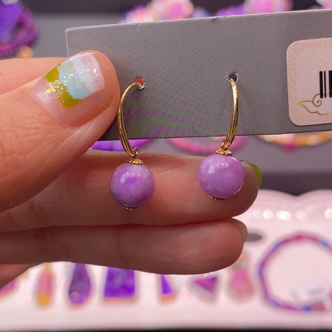 苏纪石（舒俱来）18K金镶嵌耳钉