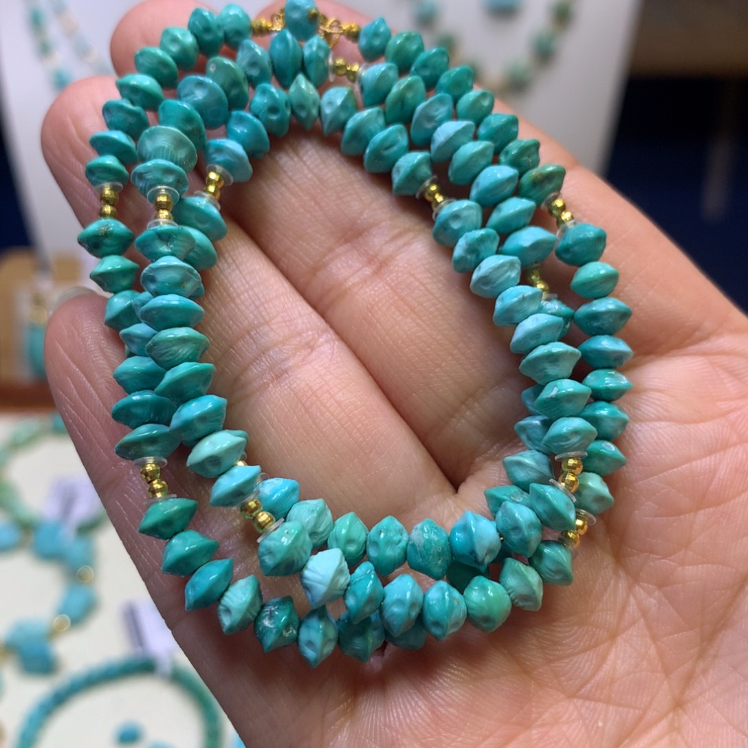 绿松石18K金镶嵌项链