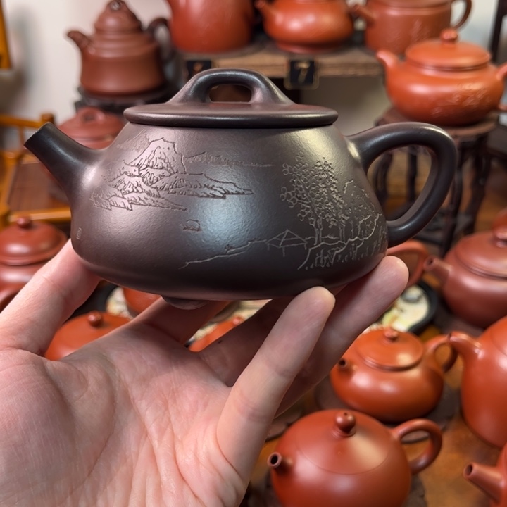 ·***·紫砂茶壶石瓢紫泥240cc国工壶