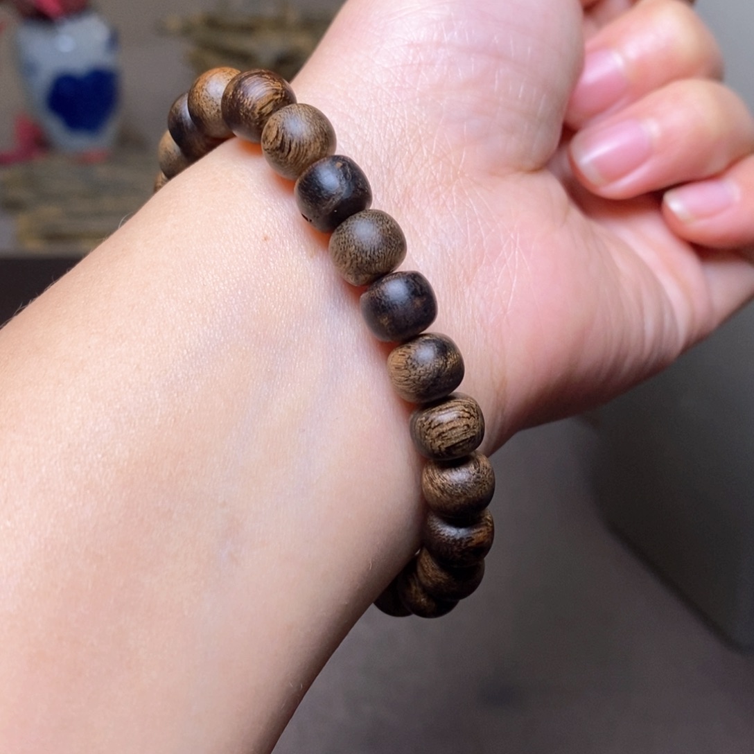 沉香手串越南芽庄瘤疤紫棋楠0.8