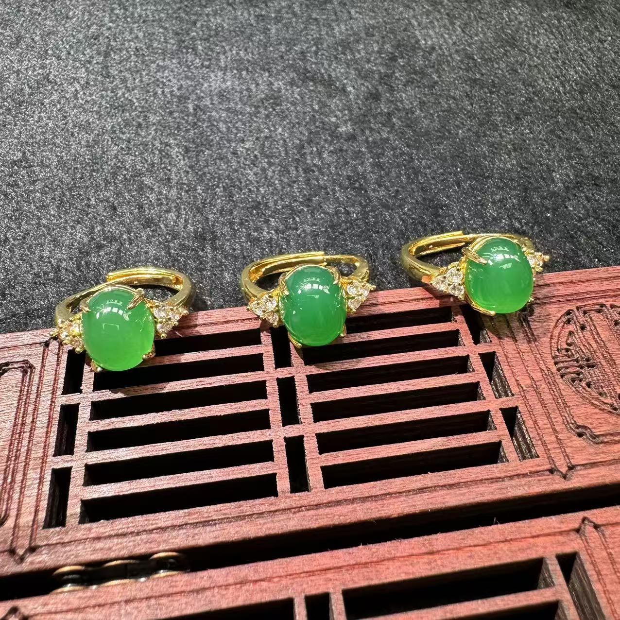 【刘少文】极光苍穹绿玛瑙戒指-MT-G232-多样性只发一件