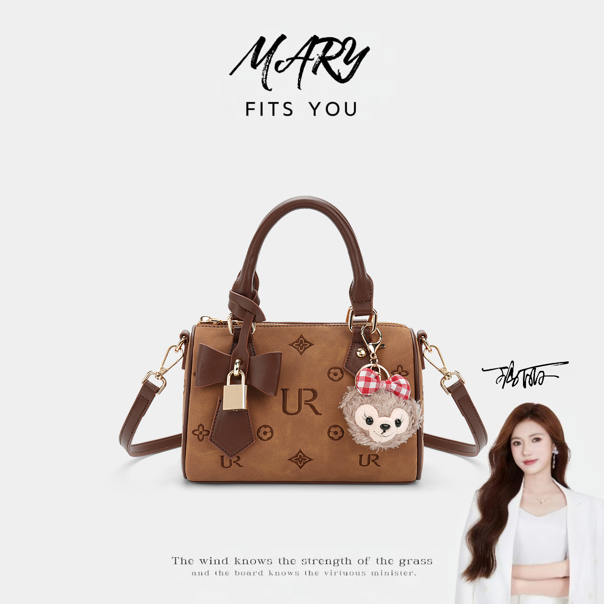 【焦糖可可】【Mary玛丽甄选】刺绣波士顿枕头包女百搭手提包gc-5686