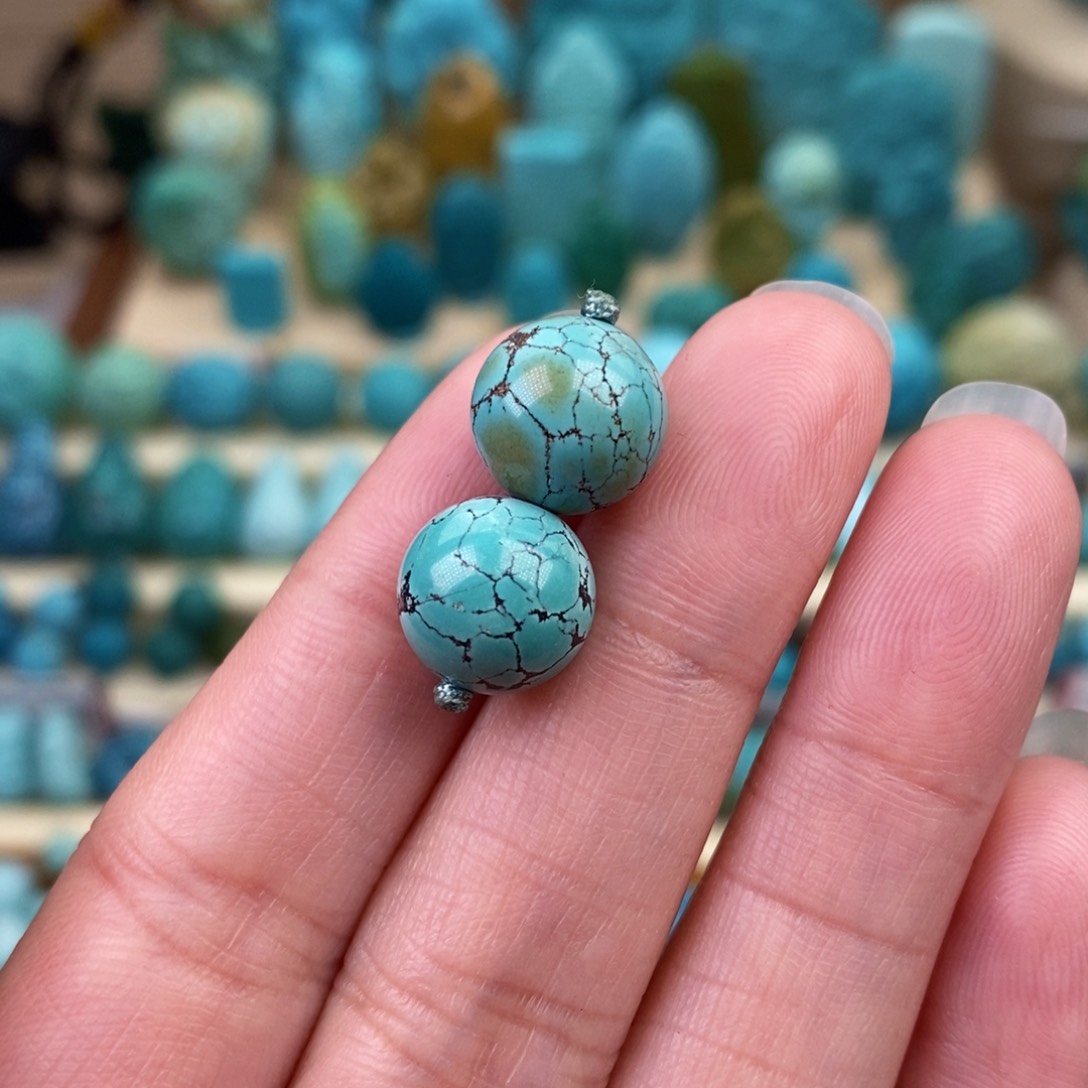 绿松石珠宝奇石未镶嵌11mm