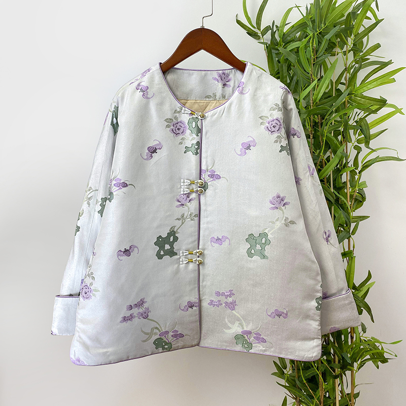 【山石牡丹】新中式国风复古时尚气质百搭秋冬加厚款宋锦女士外套