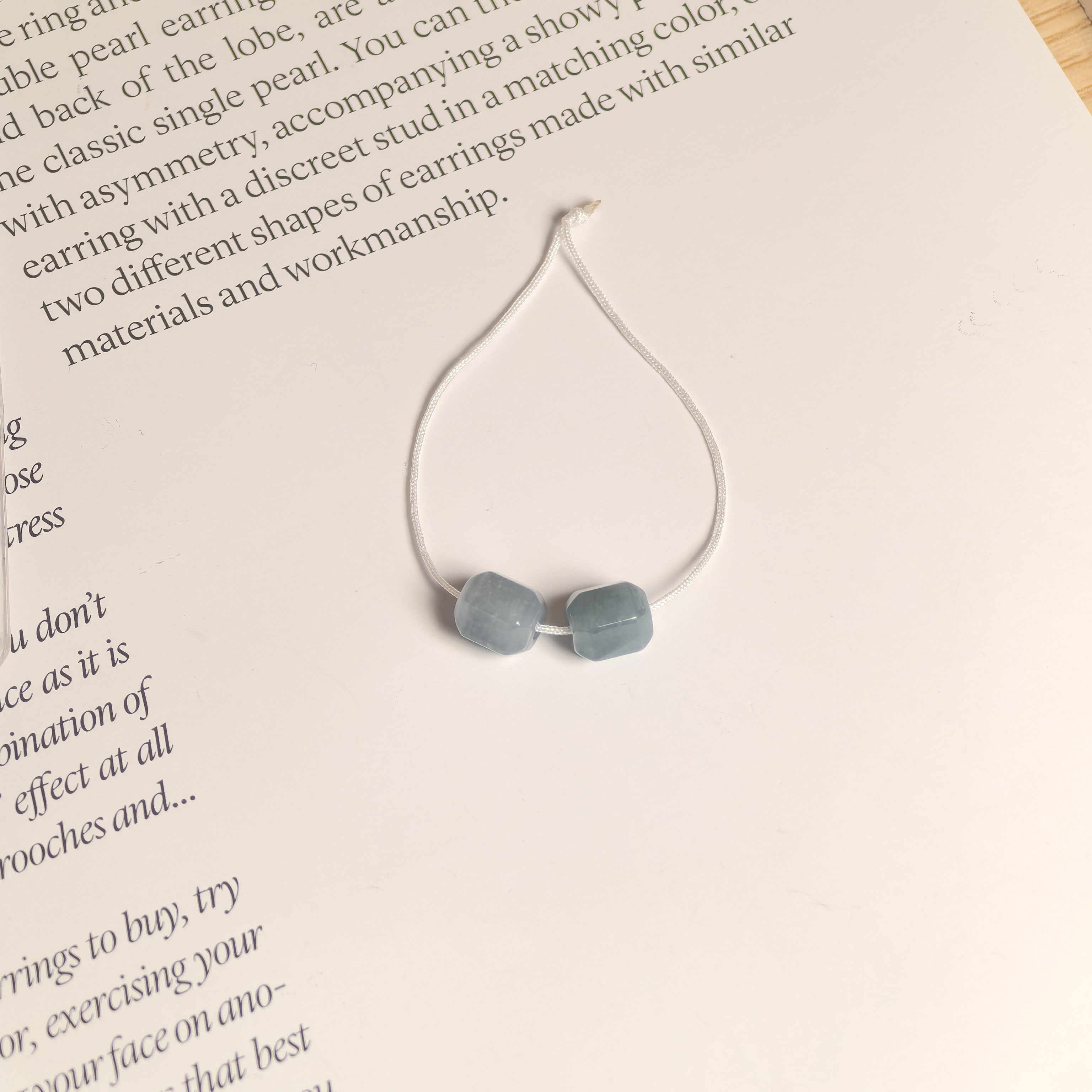 【田老师甄选】7mm天然蓝水翡翠六角形桶珠裸石（2粒）多样性发一