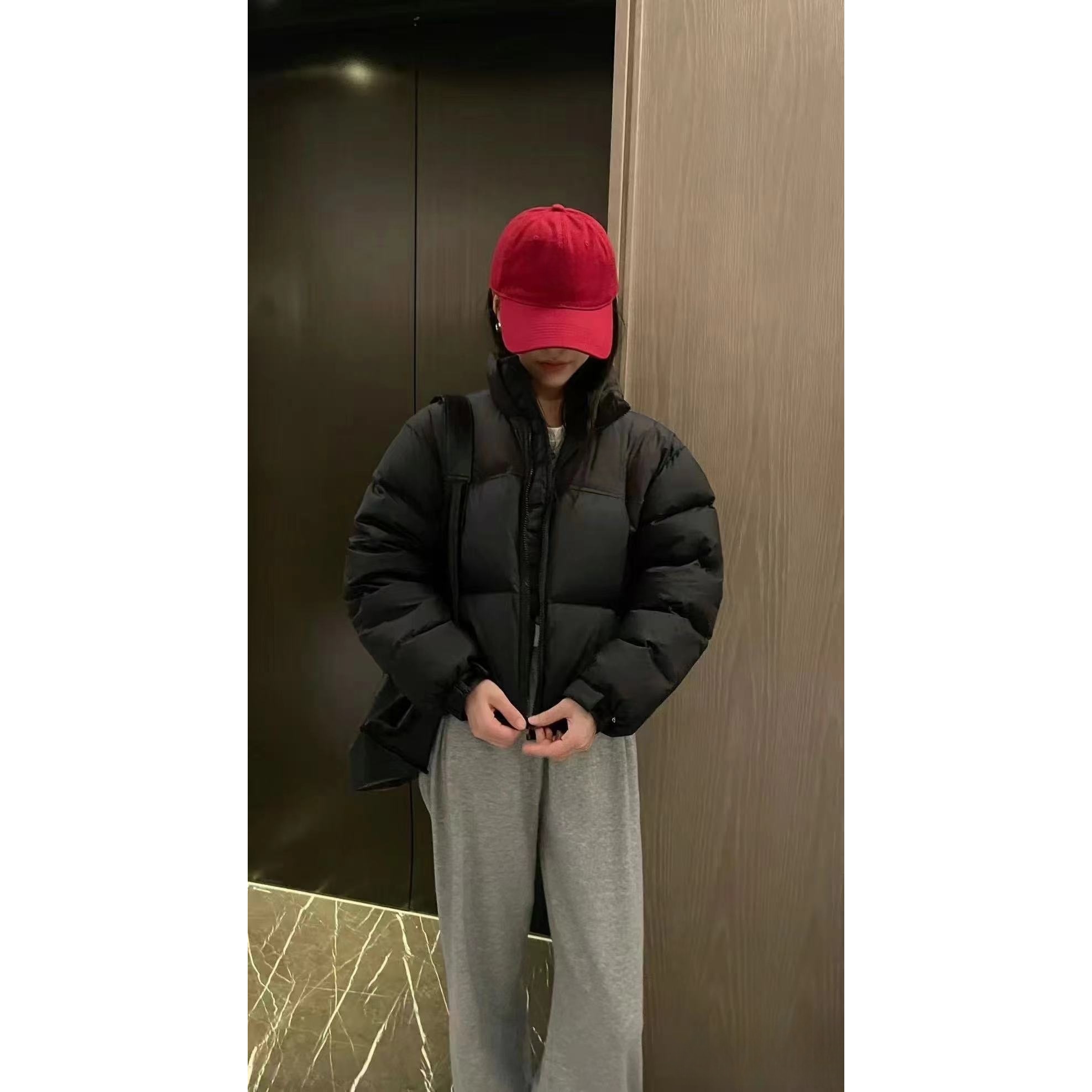 【米果妈】女士2025冬季新款时尚百搭拼色羽绒服亲子B4933