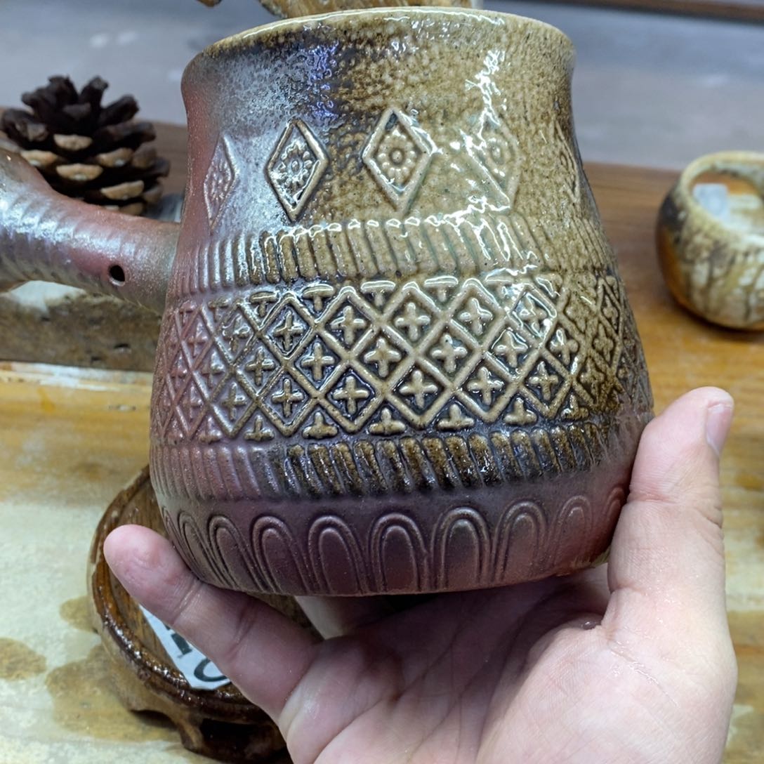 陶园柴烧，精品高货482瑕摆件