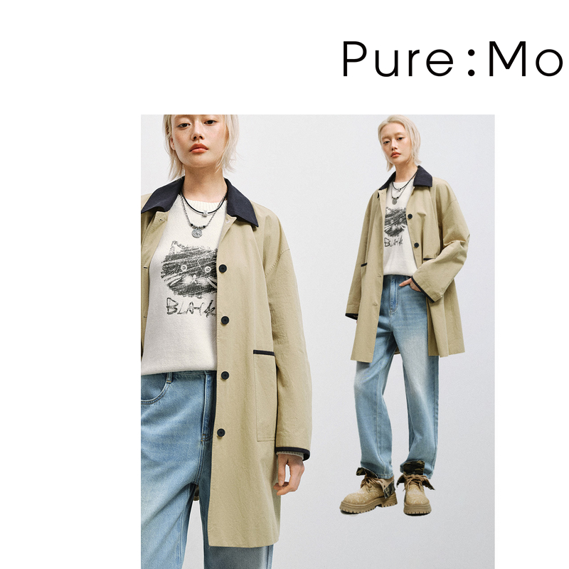 小麦檬Pure:Moment:商场同款新品卡其风衣外套4999460221