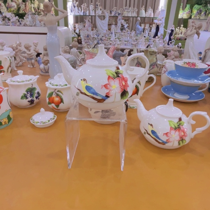 瓷250ml骨瓷珐琅彩茶壶一个