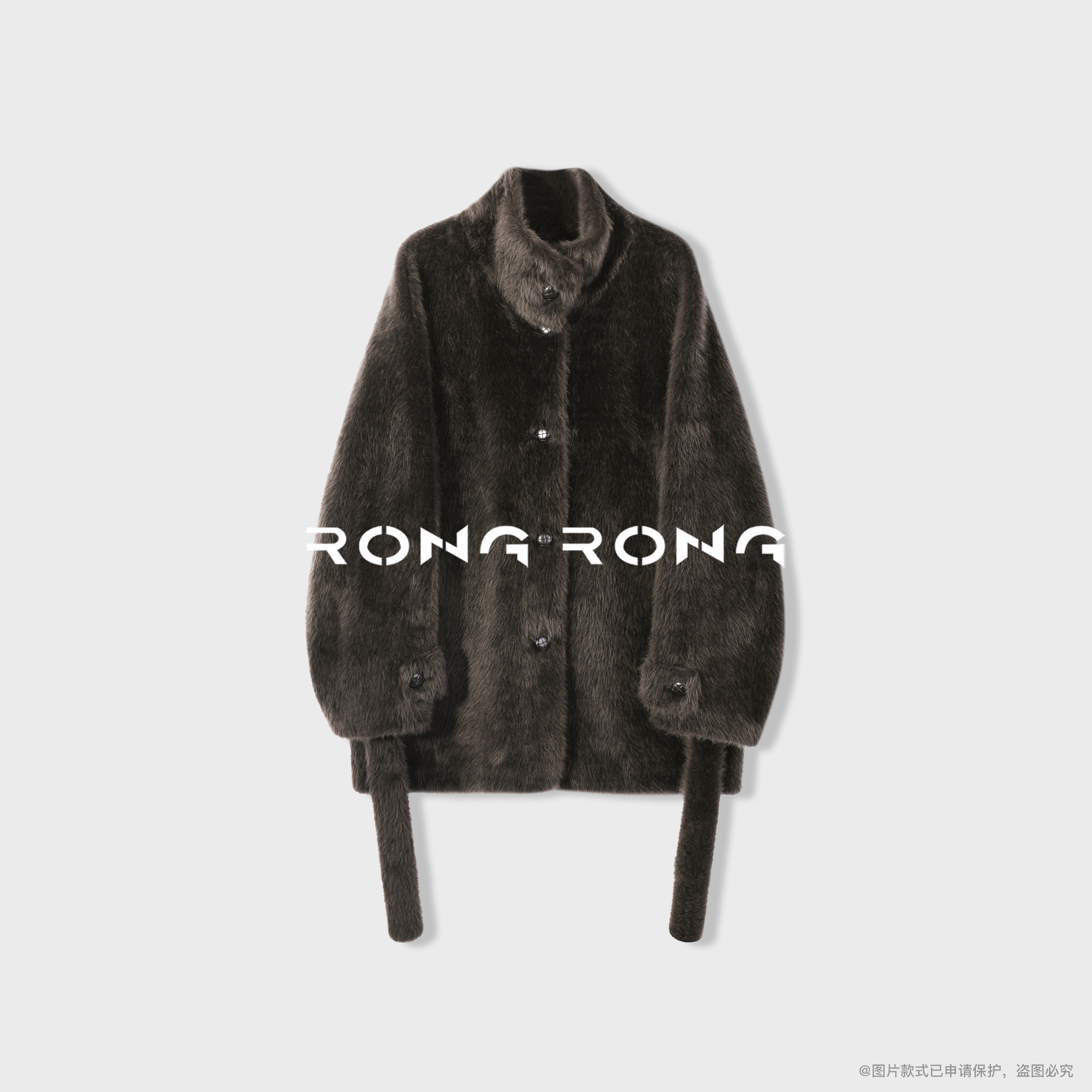 溶溶【奢金战袍】RONGRONG 西班牙拉贡初剪羊毛颗粒奢暖皮草B53587