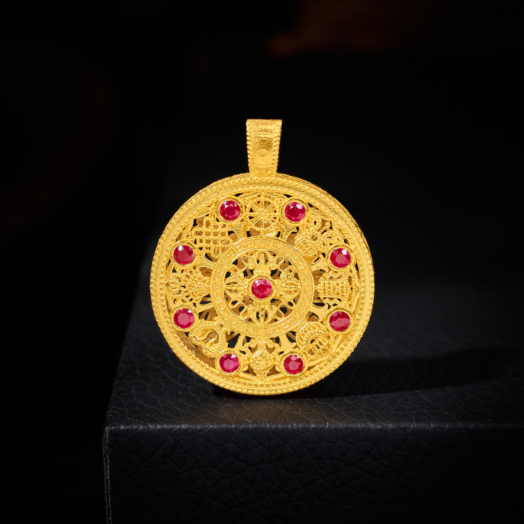 【歪歪】（素金）大周全*罗盘吊坠*18K镶嵌 X-S4867