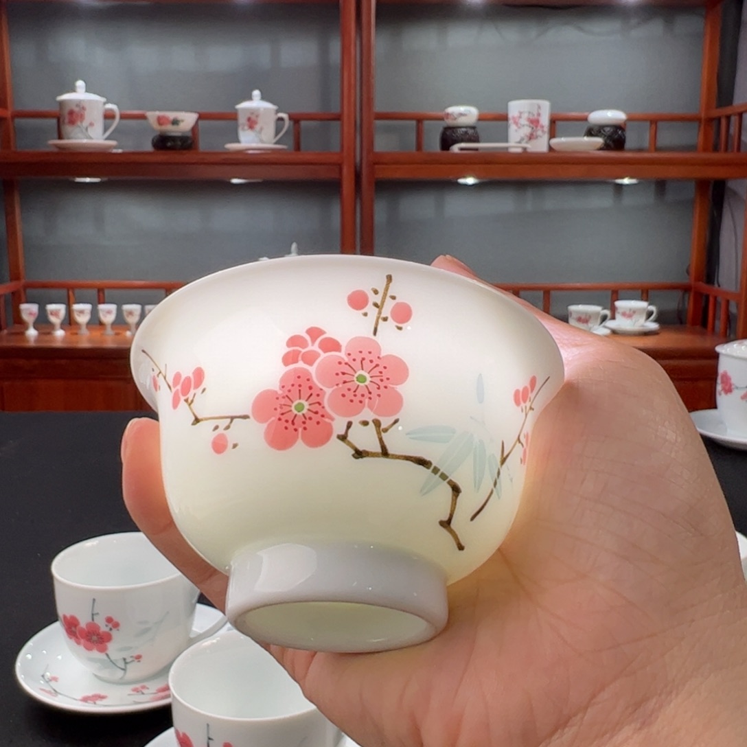 翠竹红梅压手杯一级品