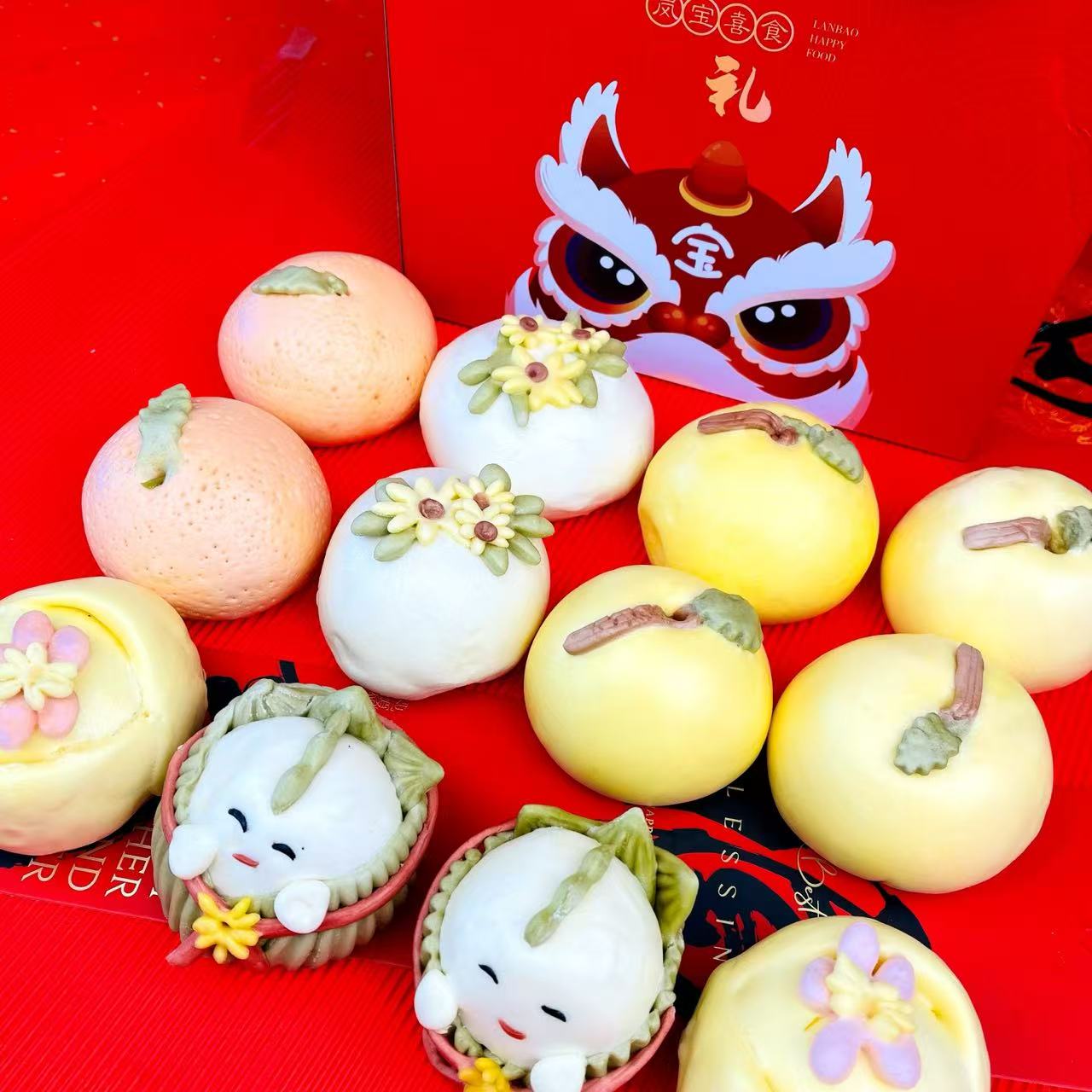 【京东快递】胶东卡通小馒头 礼盒装花馍12个/箱