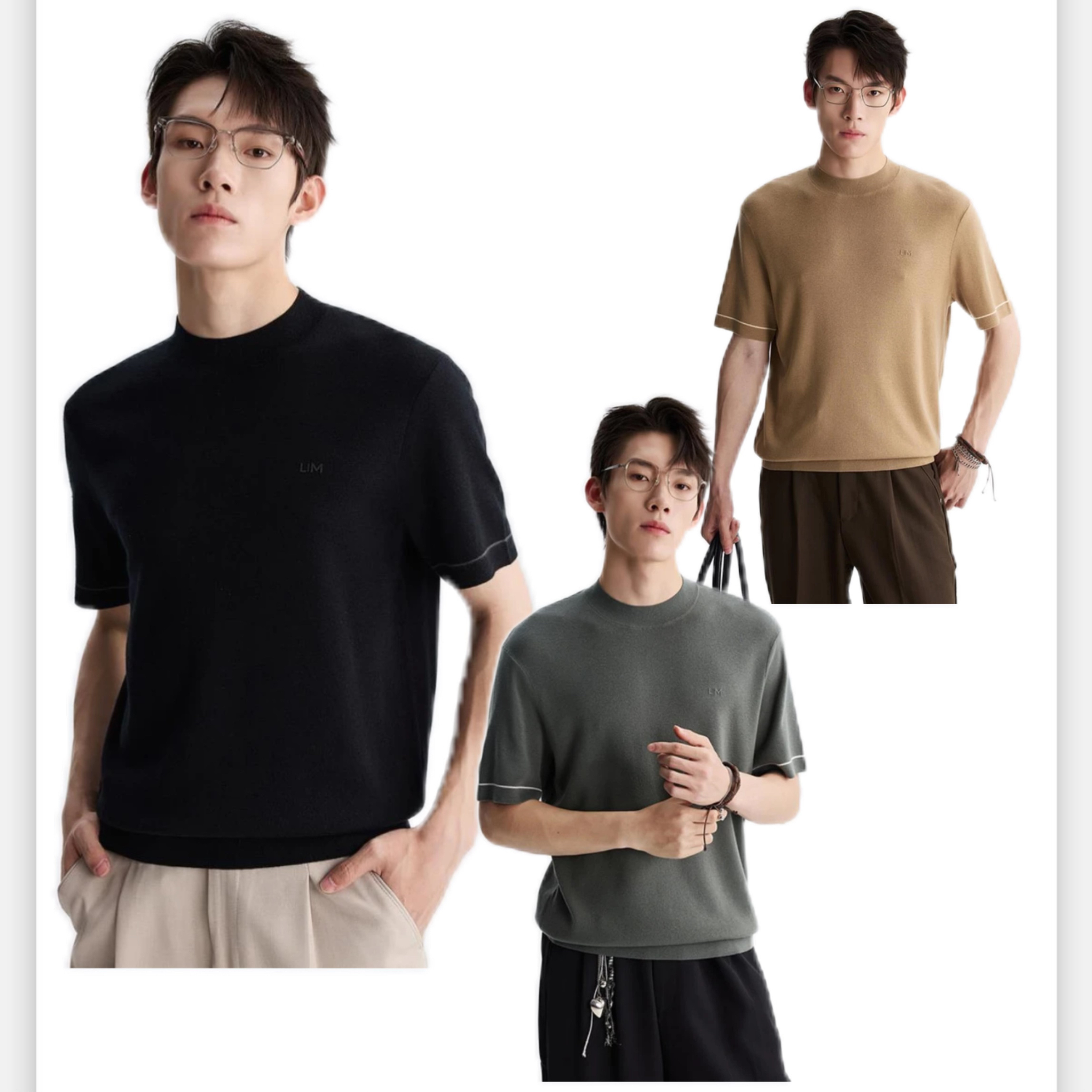 Lilanz/利郎通勤商旅羊毛衫休闲短袖百搭 A5DMS008