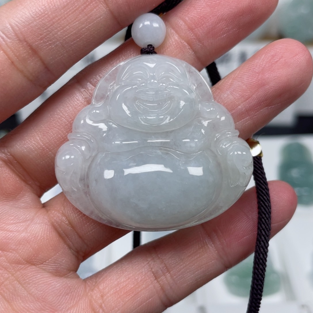 翡翠颈饰未镶嵌天然翡翠A货佛公中号F2号