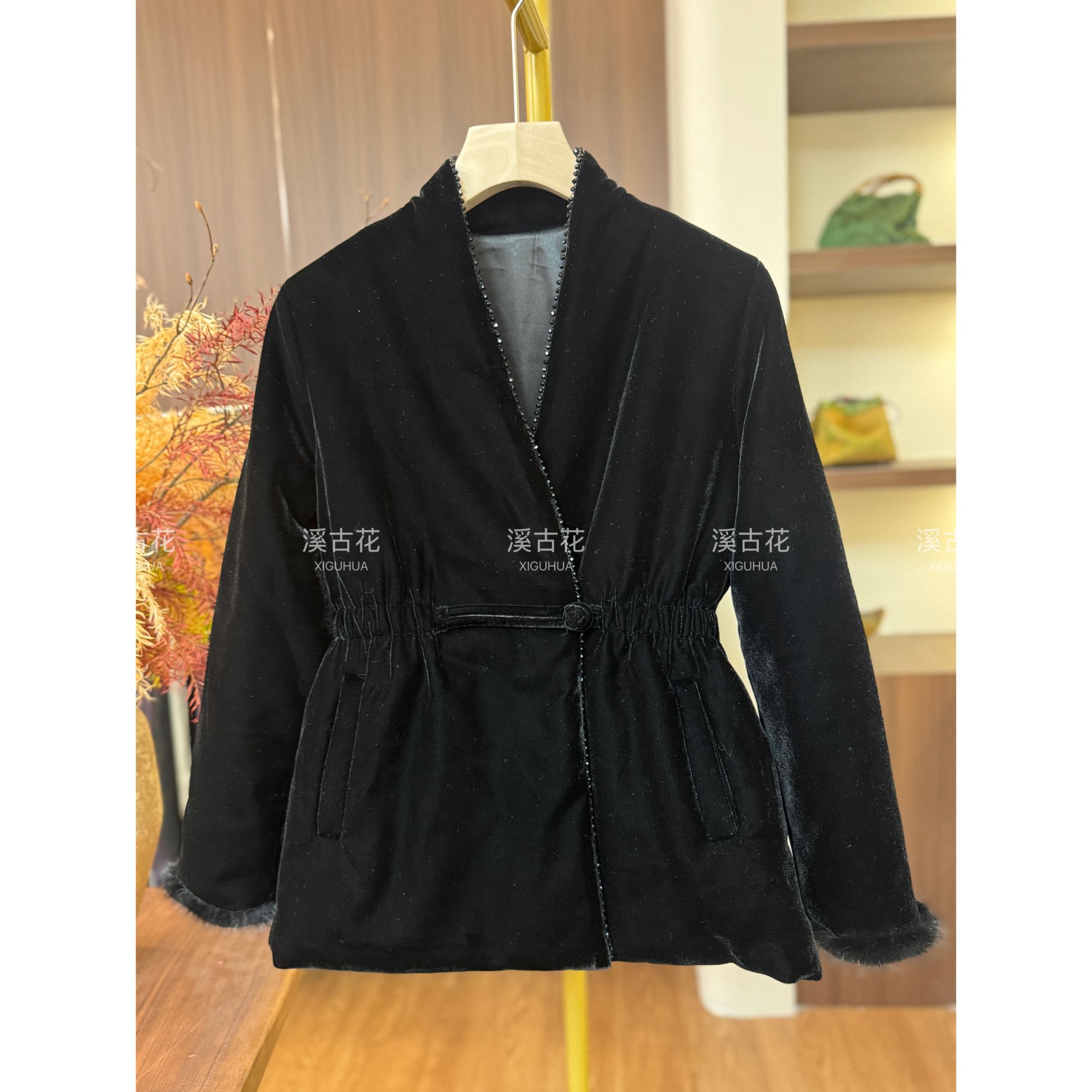 【寻冬】#2025秋冬新款100%真丝丝绒棉衣女高级收腰显瘦加厚棉服女