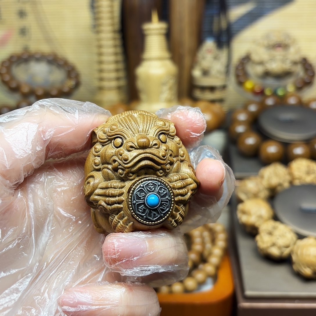 大***图六道木把件六道木貔貅手把件