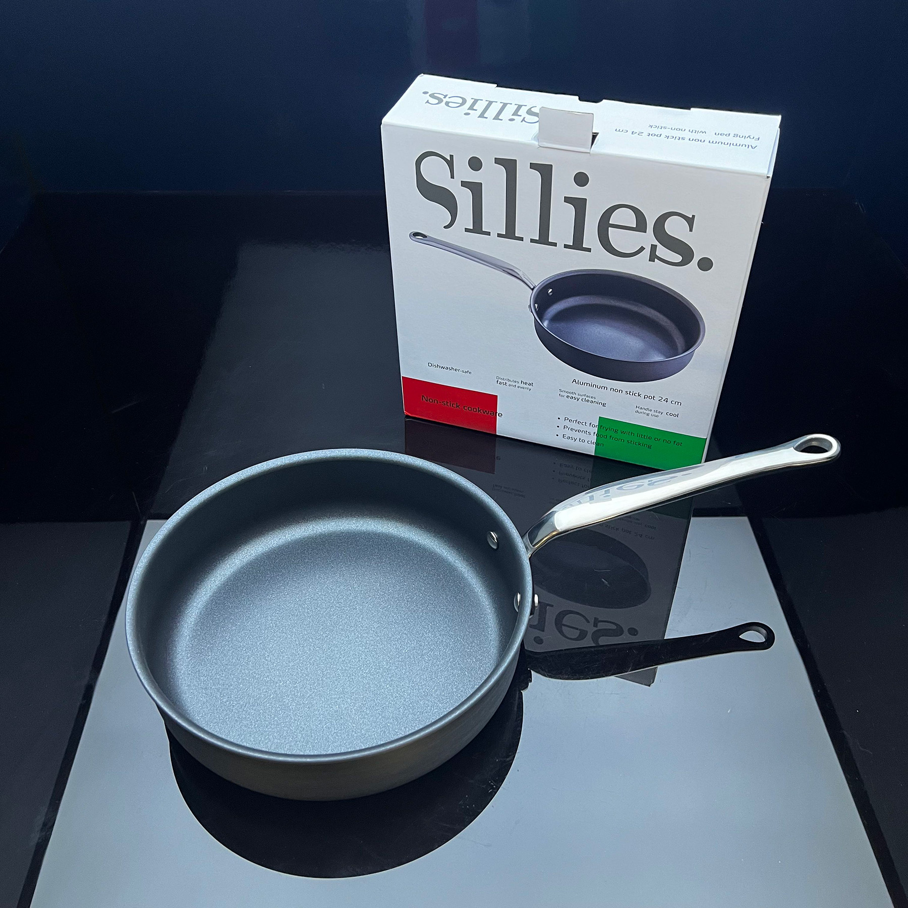 Sillies 黑骑士硬质阳极氧化24cm不粘煎锅24*6.5cm（送硅胶铲）