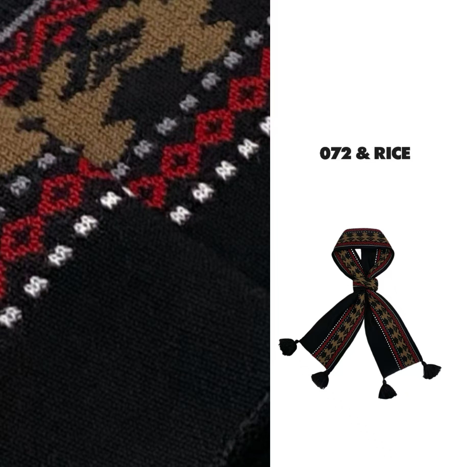 072 & RICE【欢喜】秋冬百搭针织羊毛围巾 32LE01 FF126