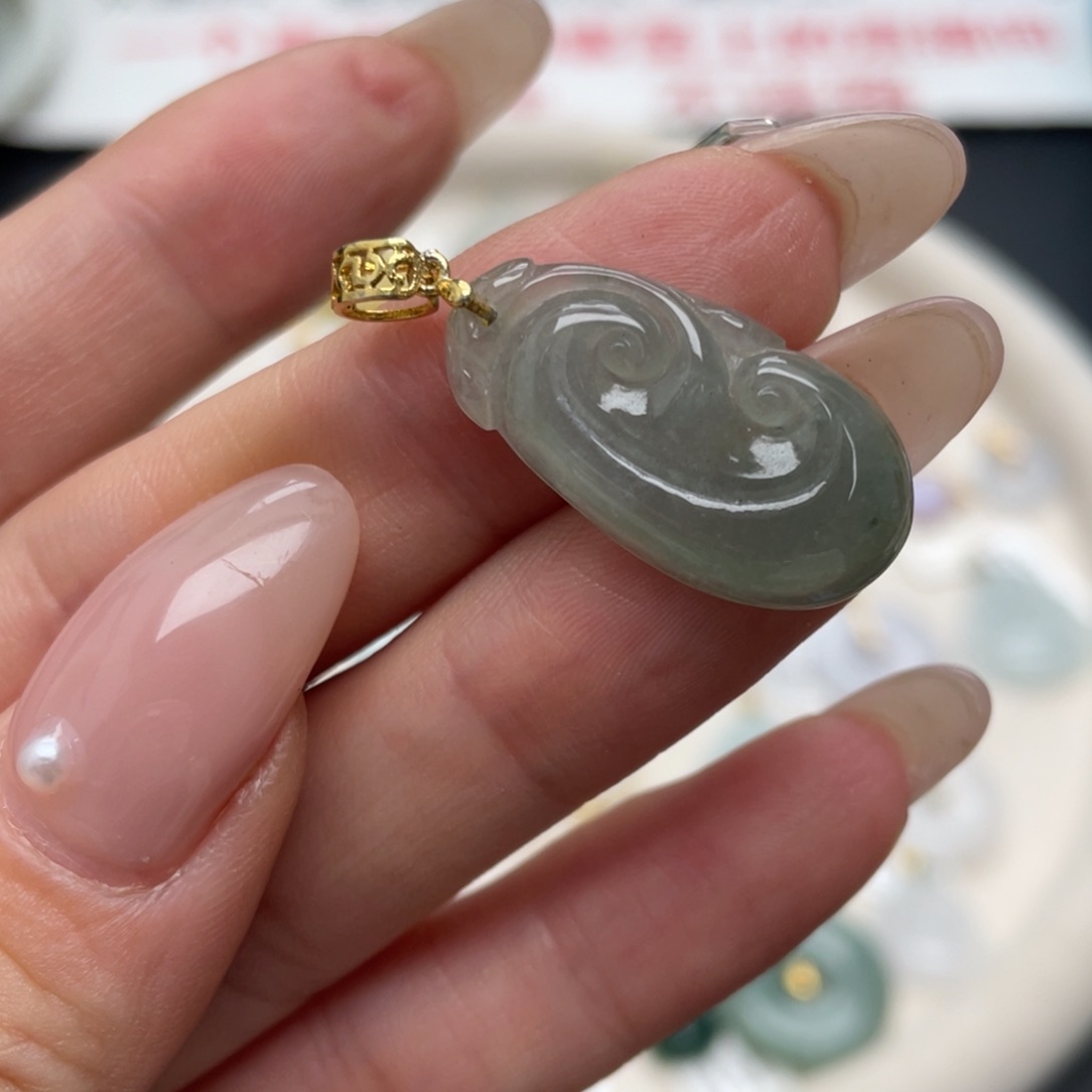 翡翠银S925镶嵌颈饰