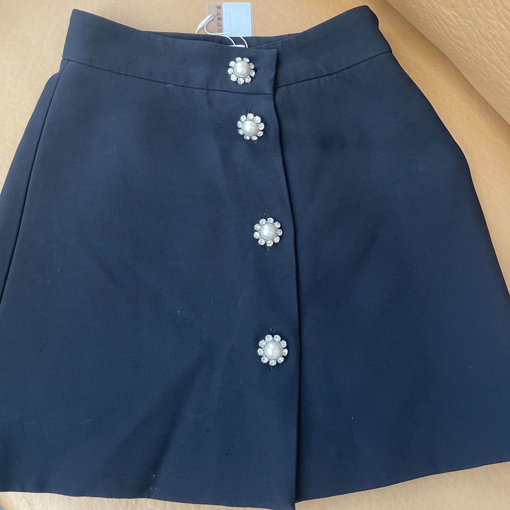 99新 MIU MIU/缪缪 【辛河奢品】缪缪珍珠半裙40码170/66A