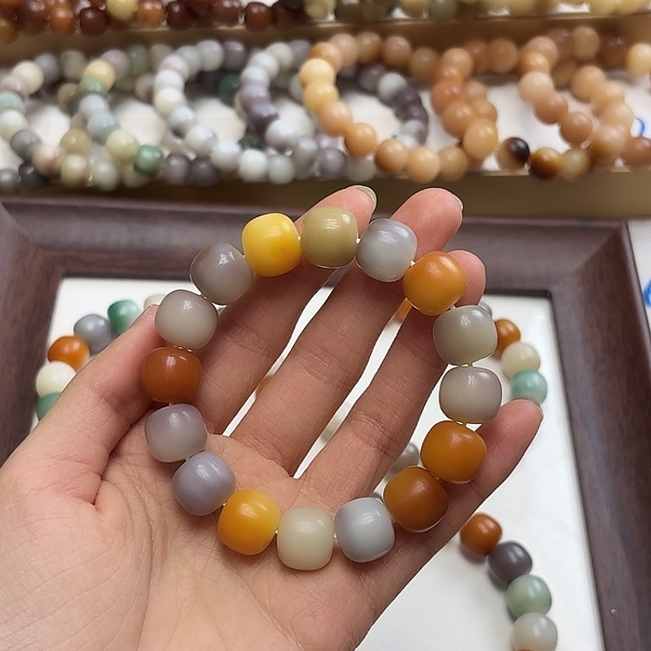 不***鬼菩提根/象牙果手串卡14干磨绣花球