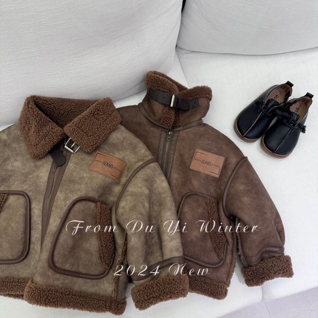 复古机车毛毛夹克