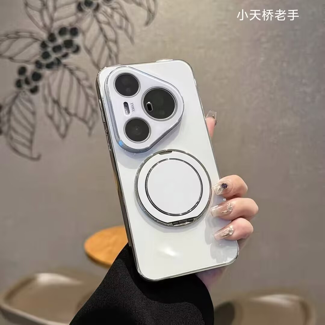 镜头全包带磁吸旋转支架玻璃手机壳适用多款机型高级