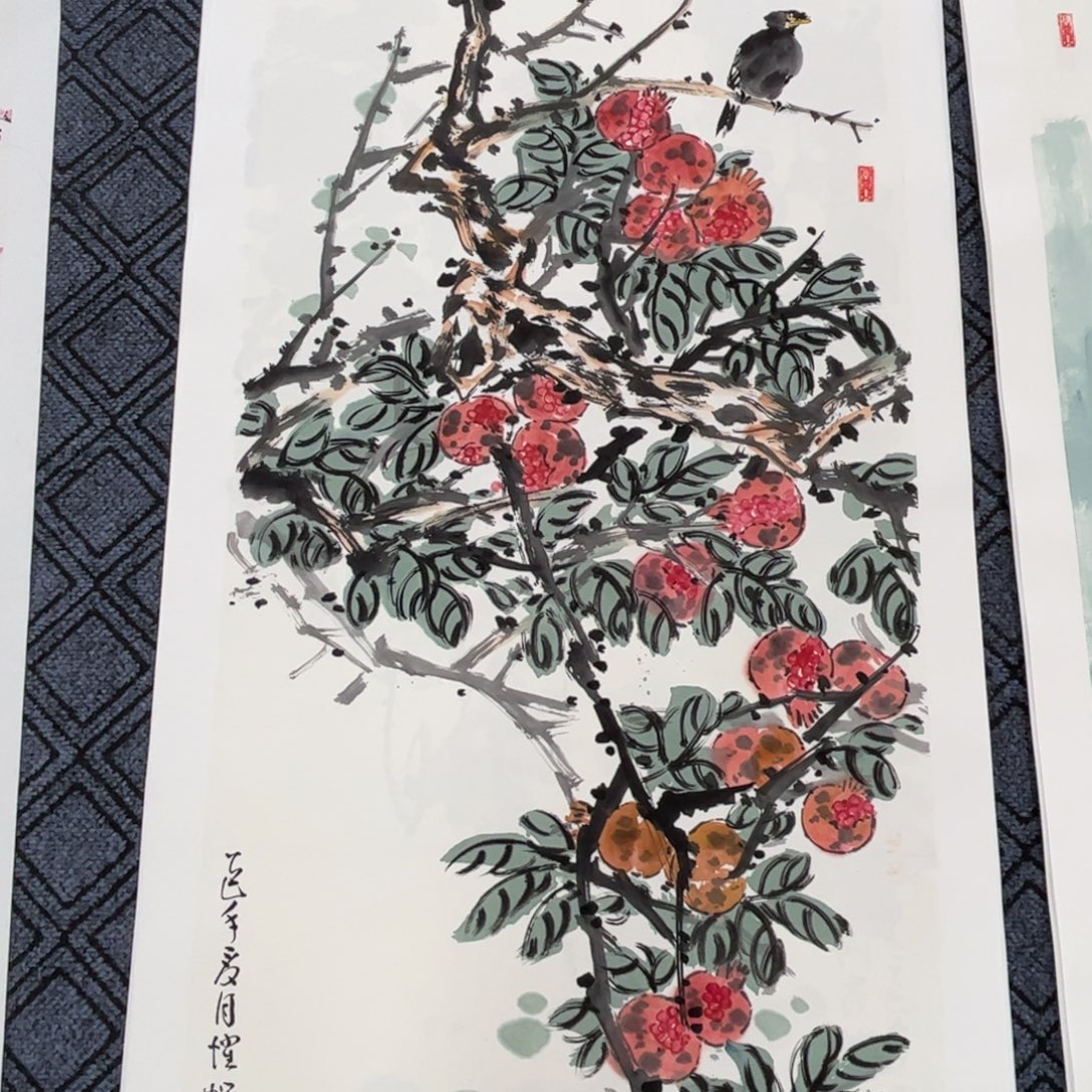 国画四尺花鸟作品