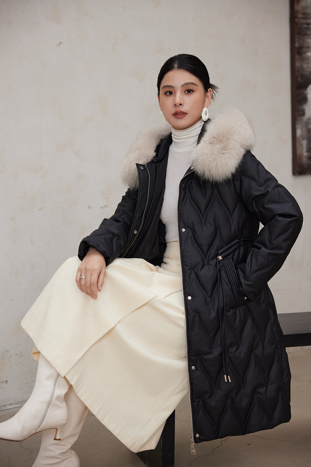 【私人订制】高端皮羽绒服大毛领可拆卸女装外套