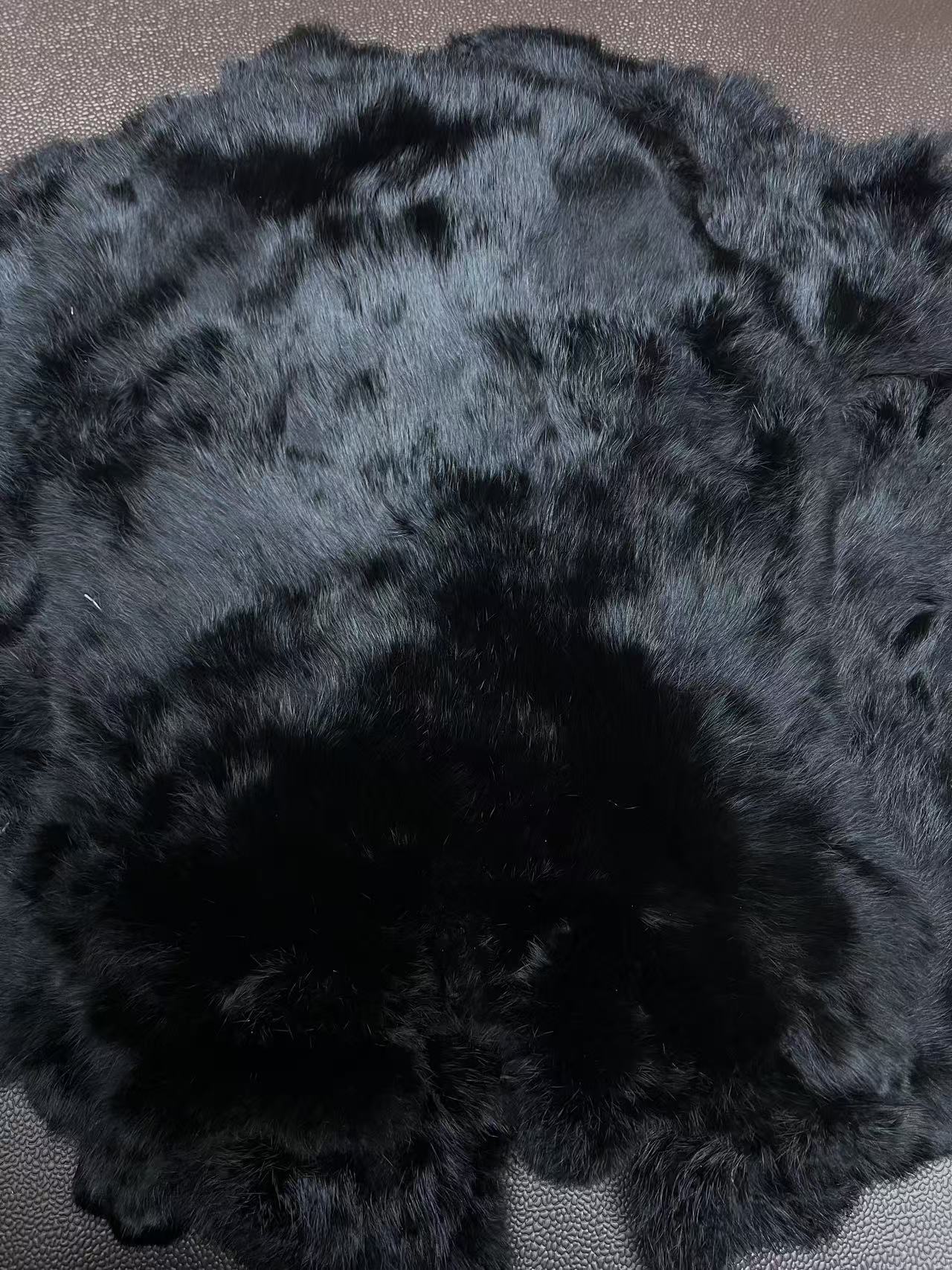 进口安哥拉獭兔黑色兔毛DIY手工包包手套衣服皮毛休闲时尚毛皮草