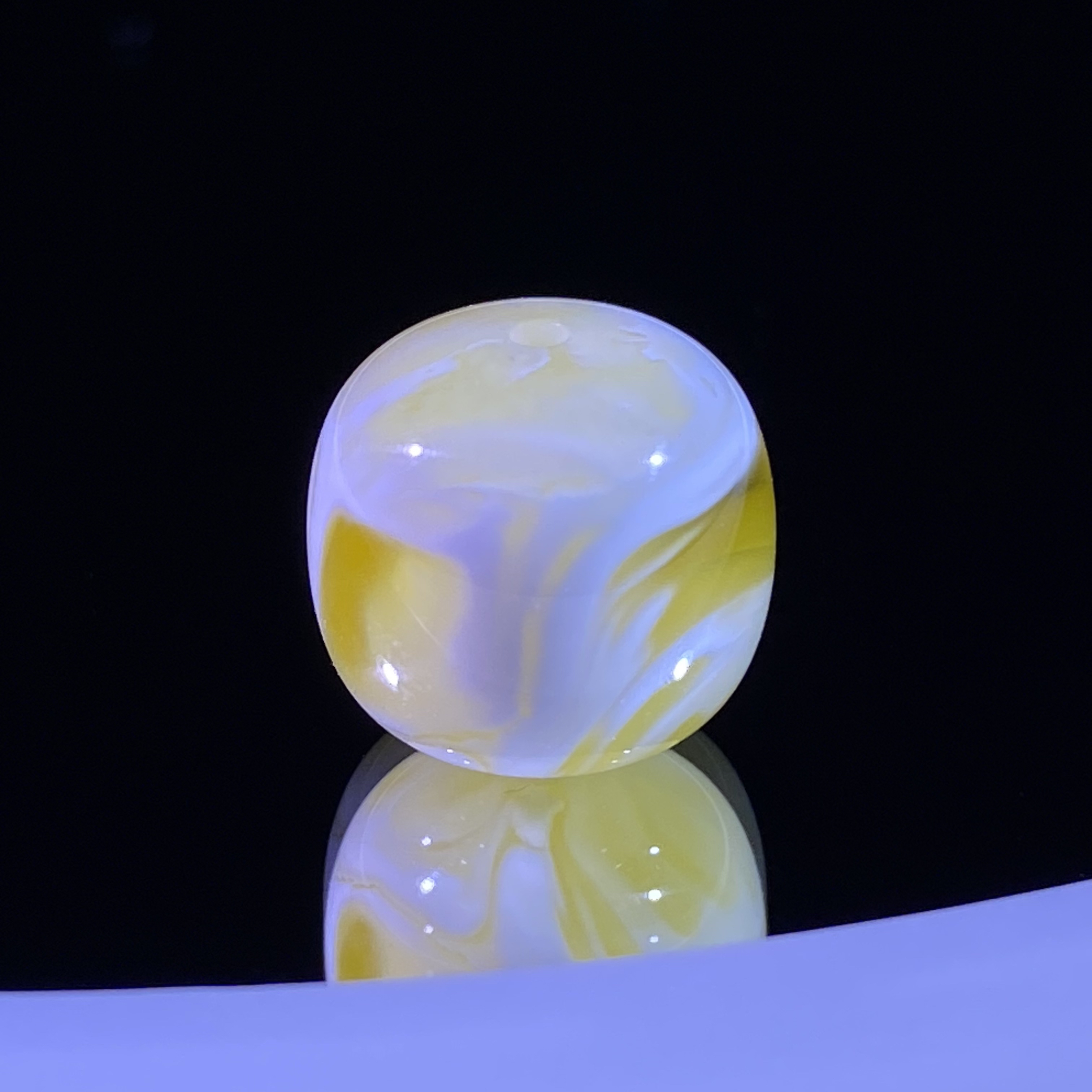 12.7mm金漆白拉丝溶洞蜜蜡老型 全品配串好看