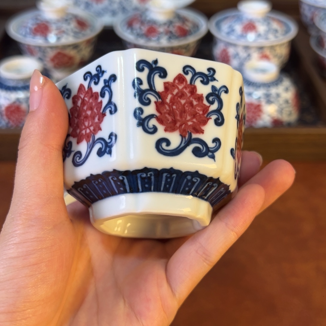 盖碗景德镇茶器百宝箱手绘陶瓷