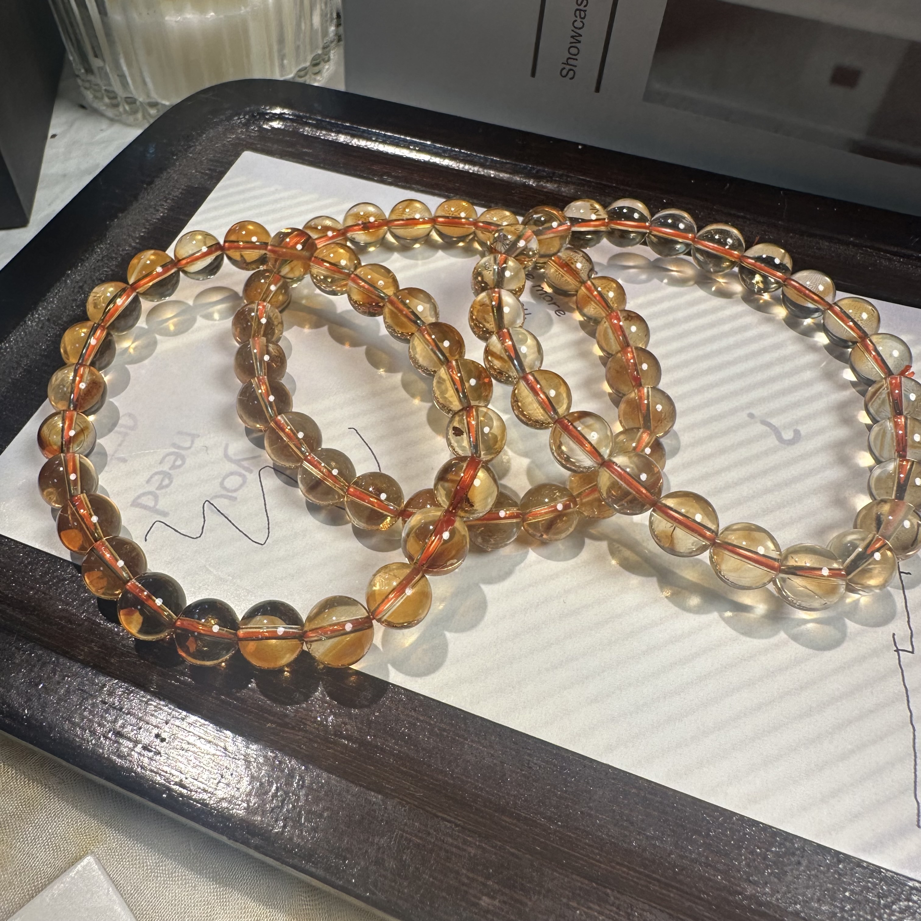 【小院甄选】高品黄水晶单圈手链约8mm 多样性发一件 EMZ1426