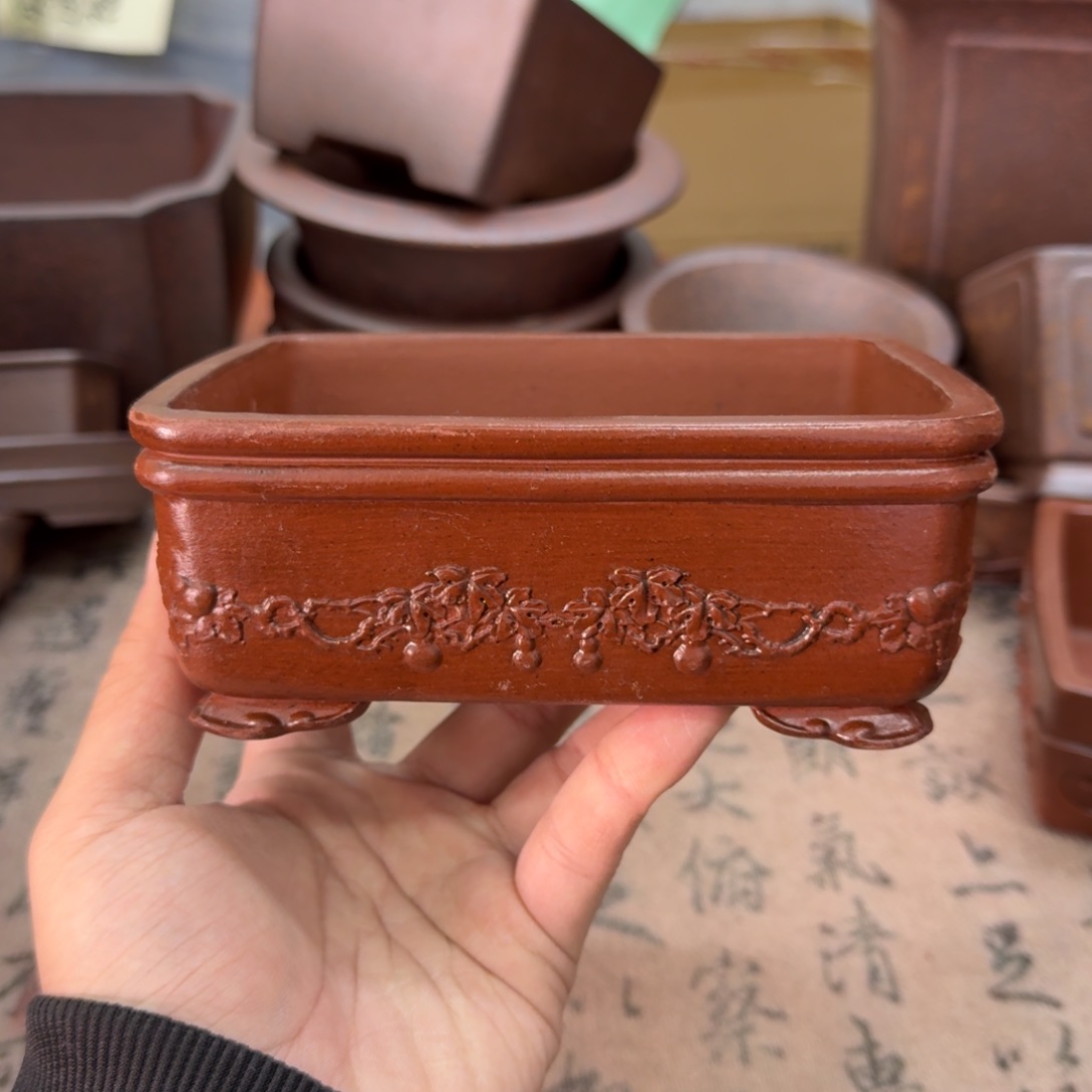 紫砂花盆109号宜兴紫砂正品14x10.5x4.5