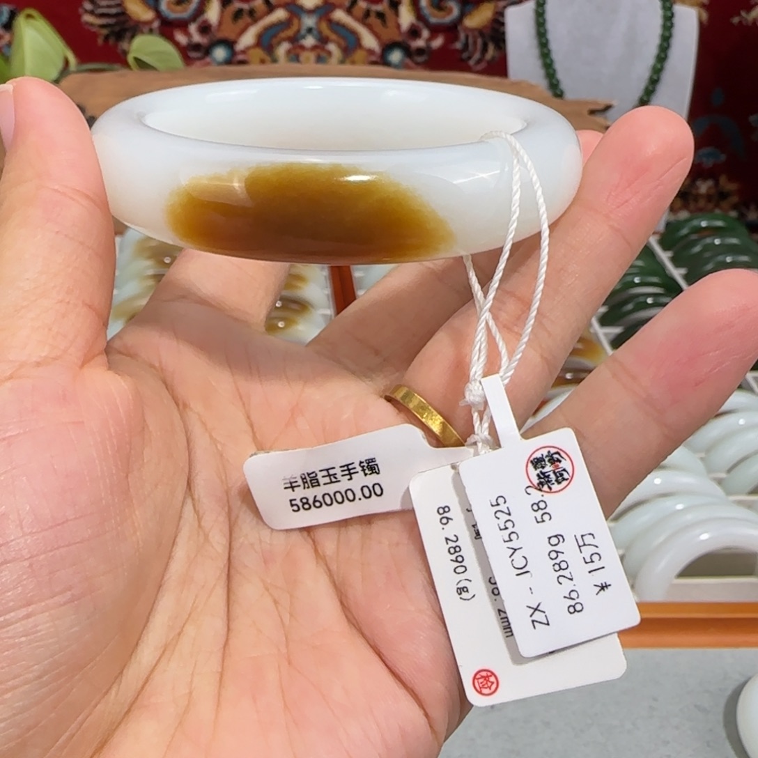 和田玉（糖玉）未镶嵌手镯新疆糖羊脂 一口糖和田玉手镯