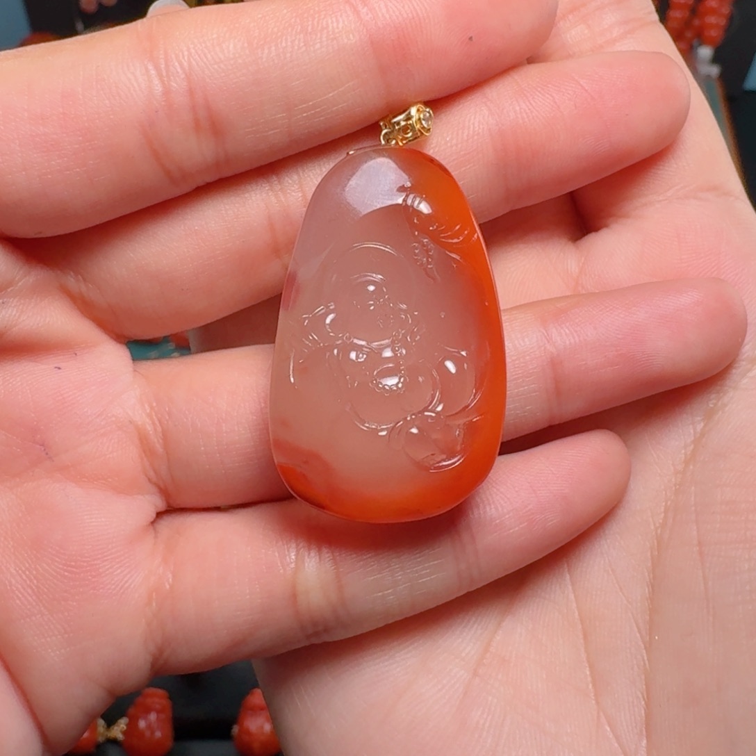 南红玛瑙南红玛瑙18K金镶嵌