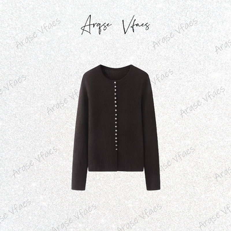 艾家同款2026春季新款修身显瘦减龄短款长袖毛衫开衫5H1130541