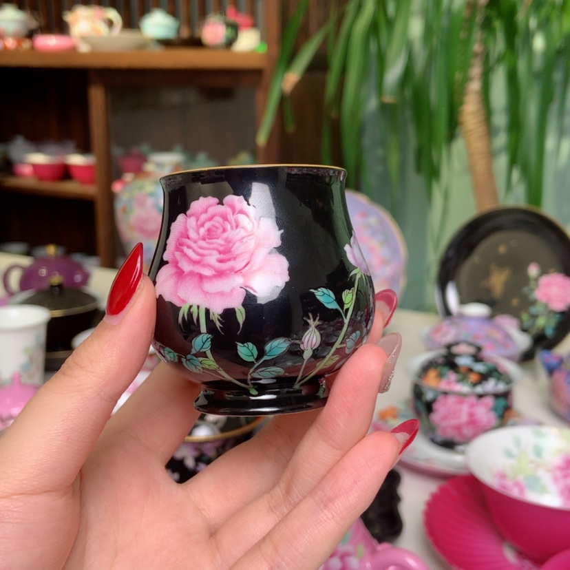 【闪购商品】乐*璐玫瑰主人杯掐丝珐琅彩