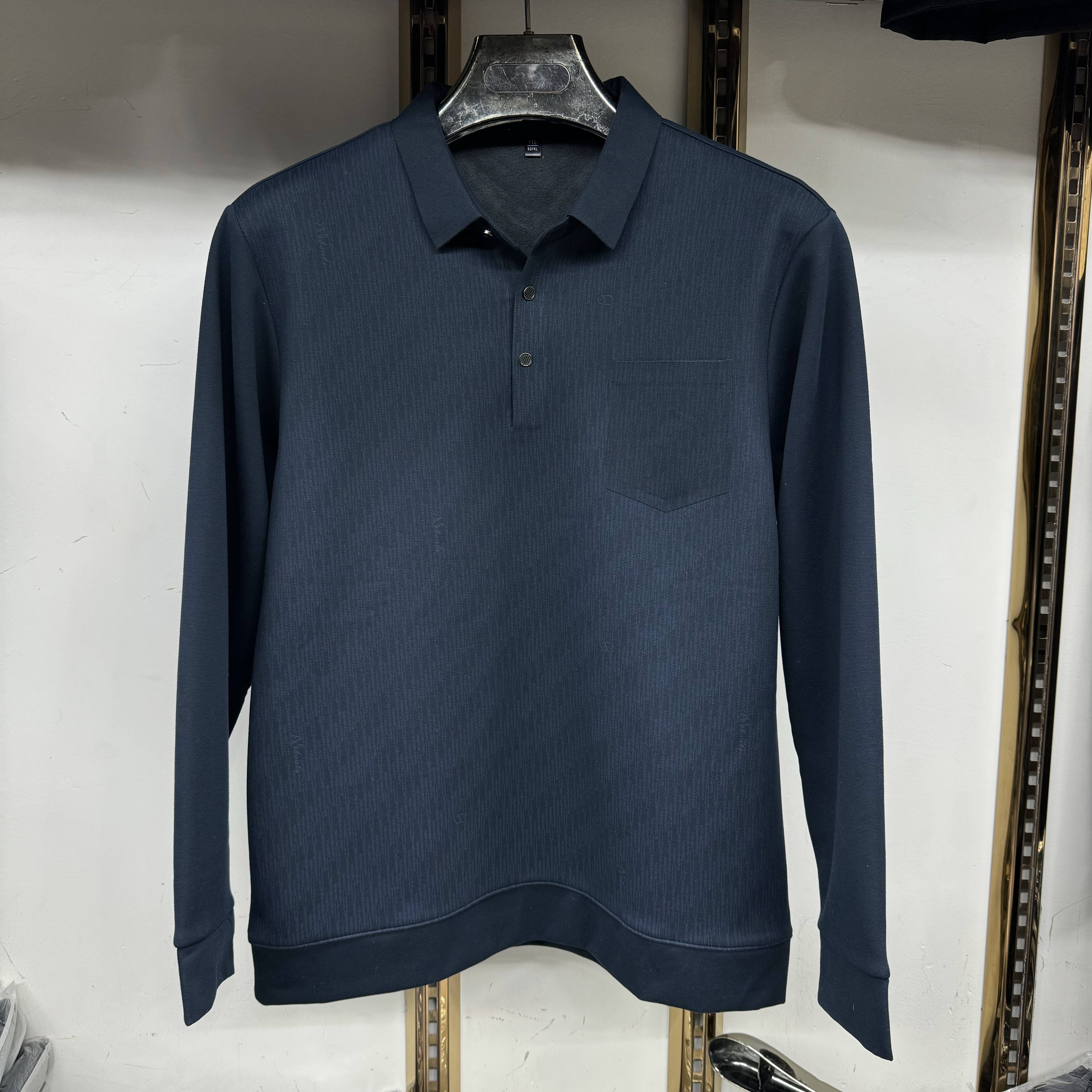 冬季长袖加绒Polo衫休闲翻领