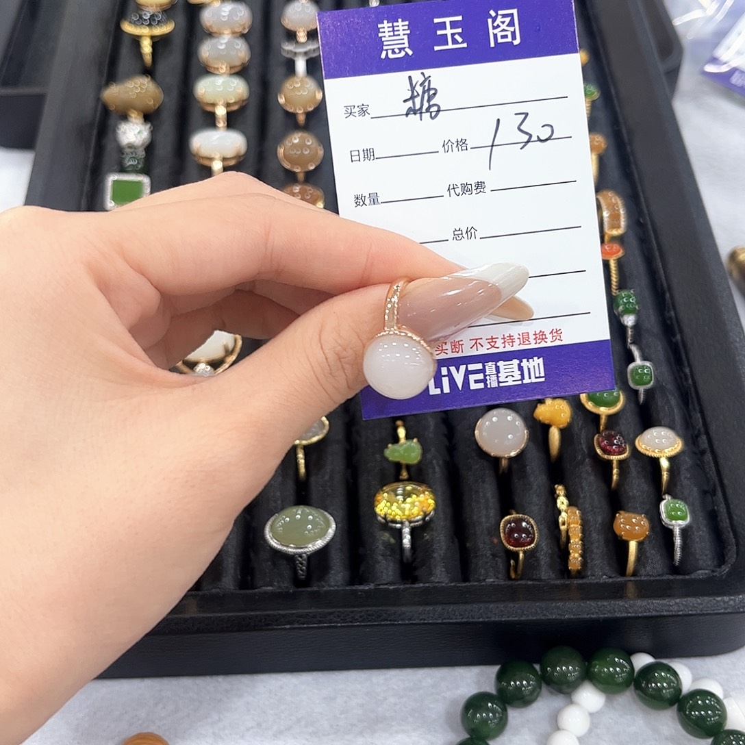 糖***和田玉未镶嵌耳饰不退不换