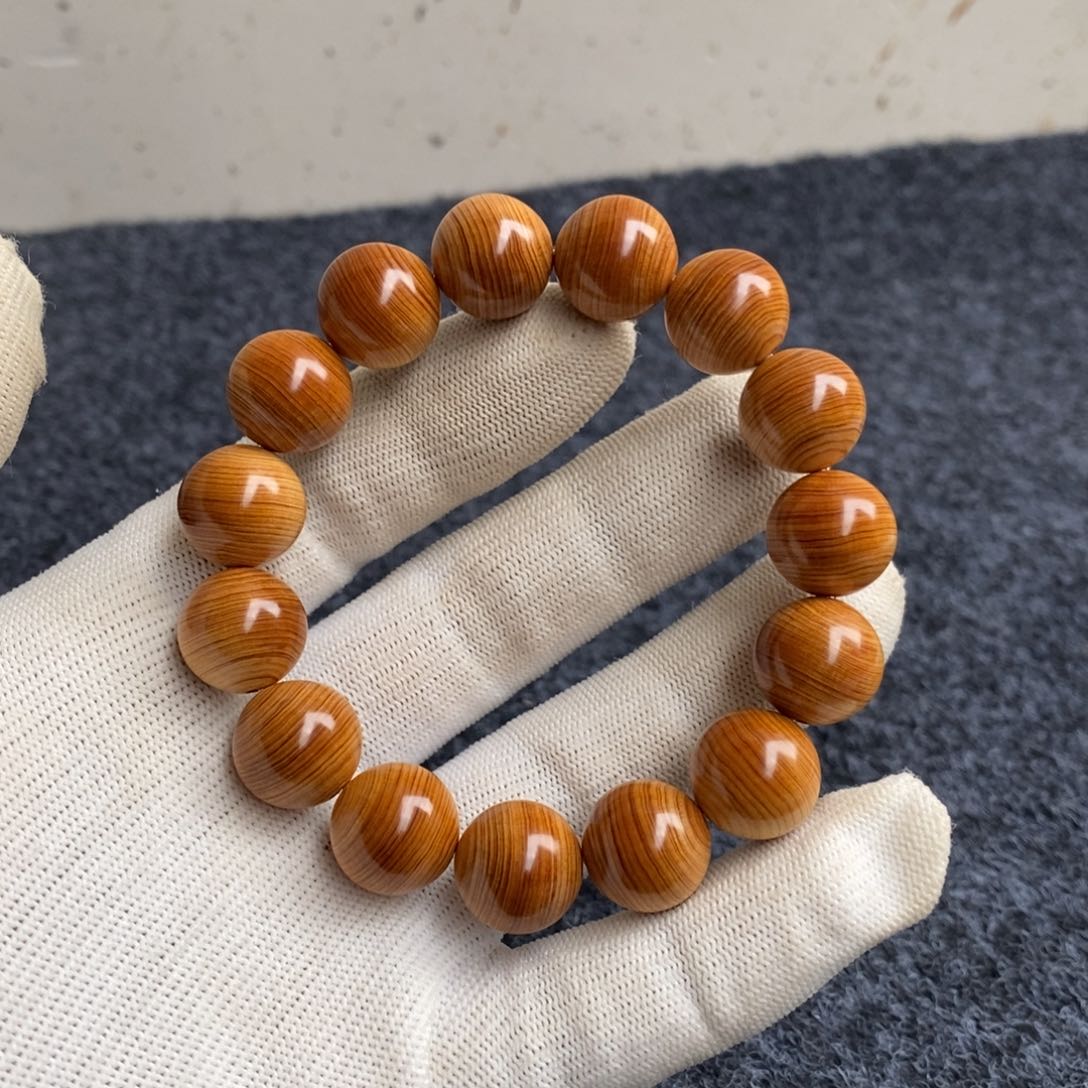 柏木手串/手链南太行陈化崖柏手串鸡油黄1.5