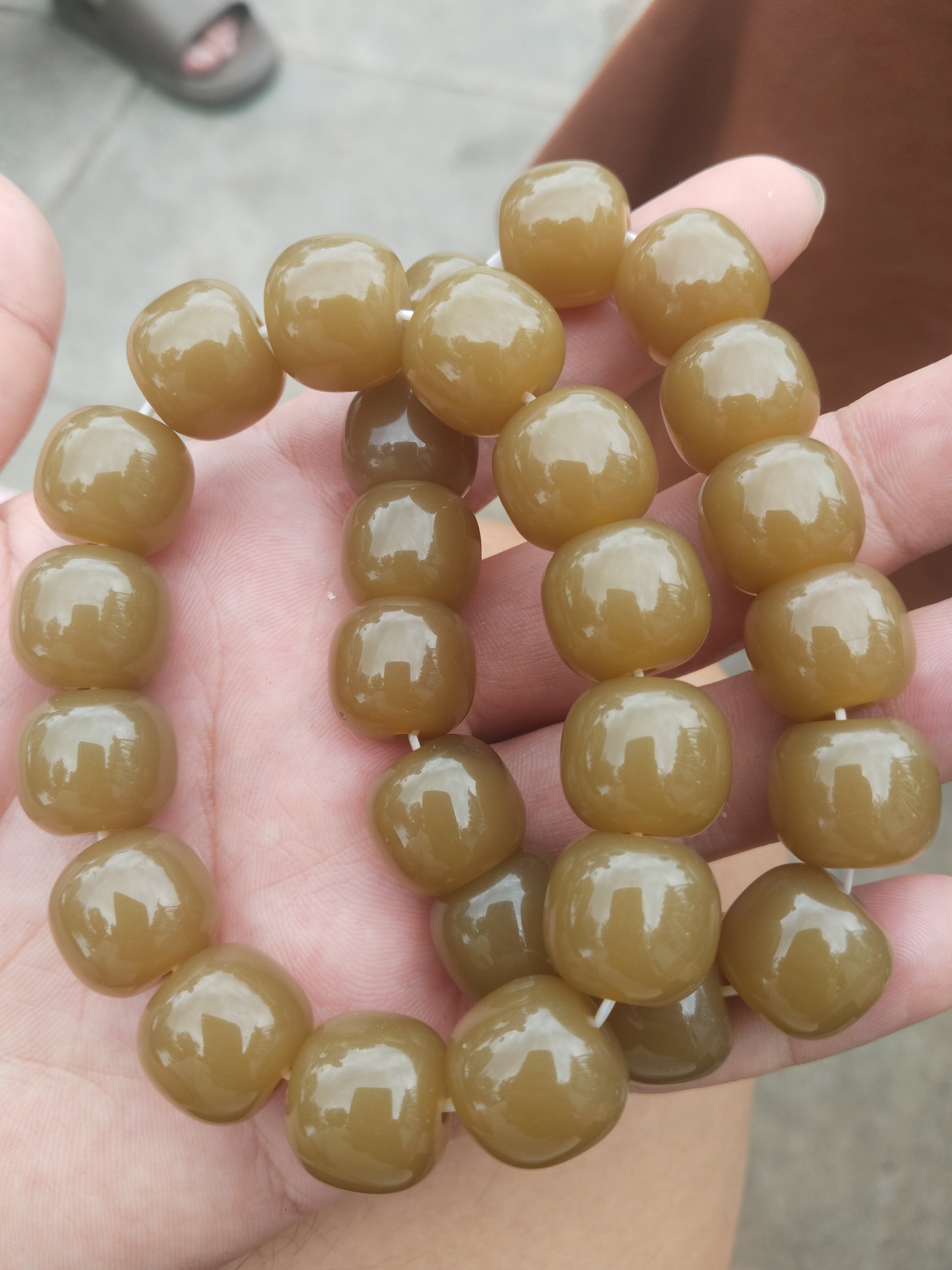 高品质糖色  卡16手串老形珠