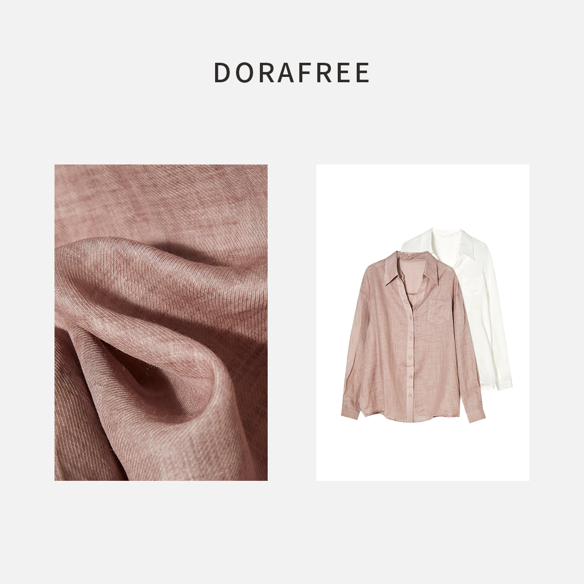 60152时尚百搭苎麻薄款衬衫简约设计感宽松长袖衬衣