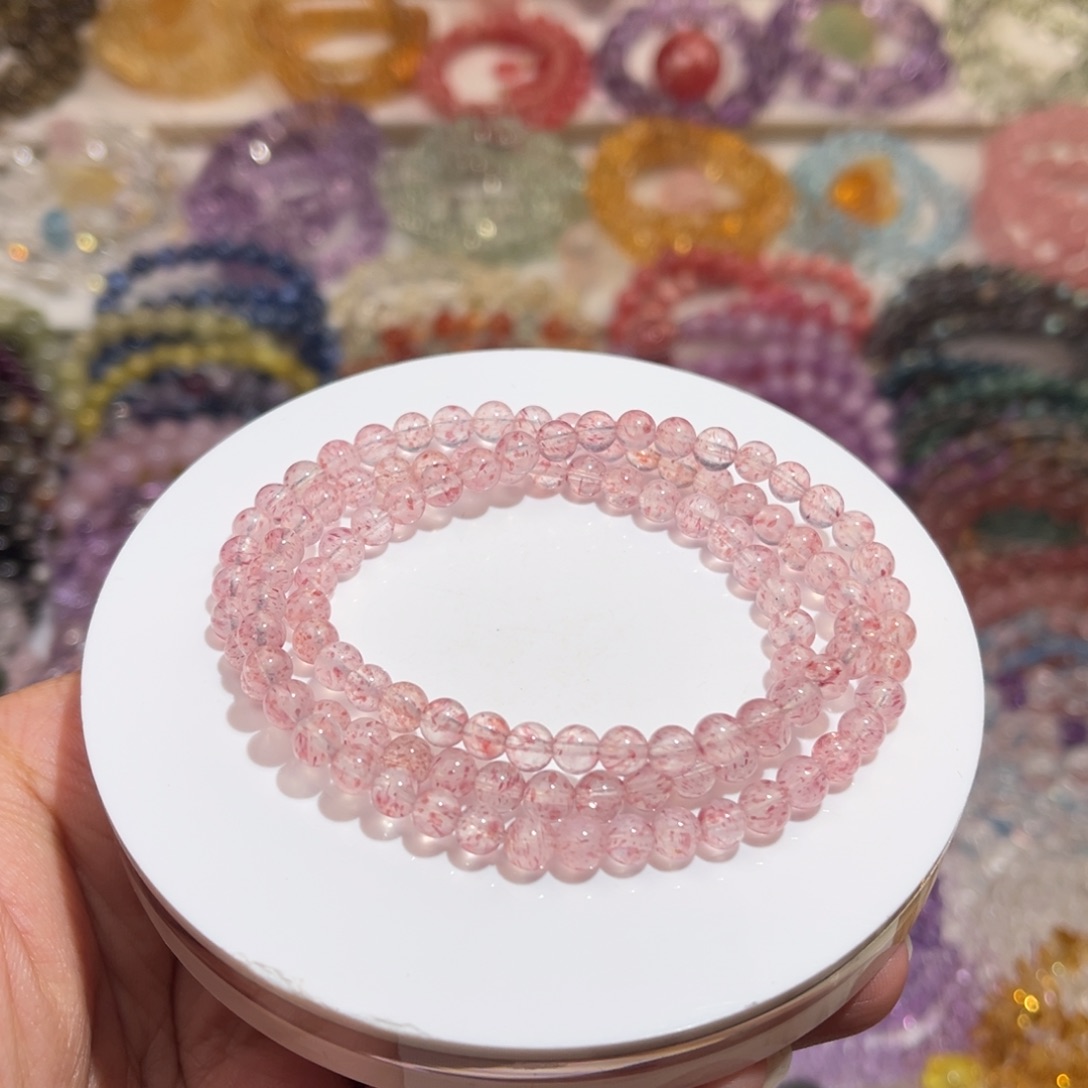 未镶嵌手链水晶5m白水体草莓晶多圈
