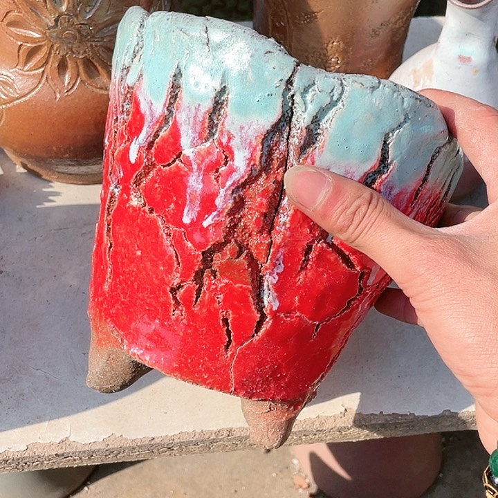 紫砂花盆瑕疵20.18花花盆