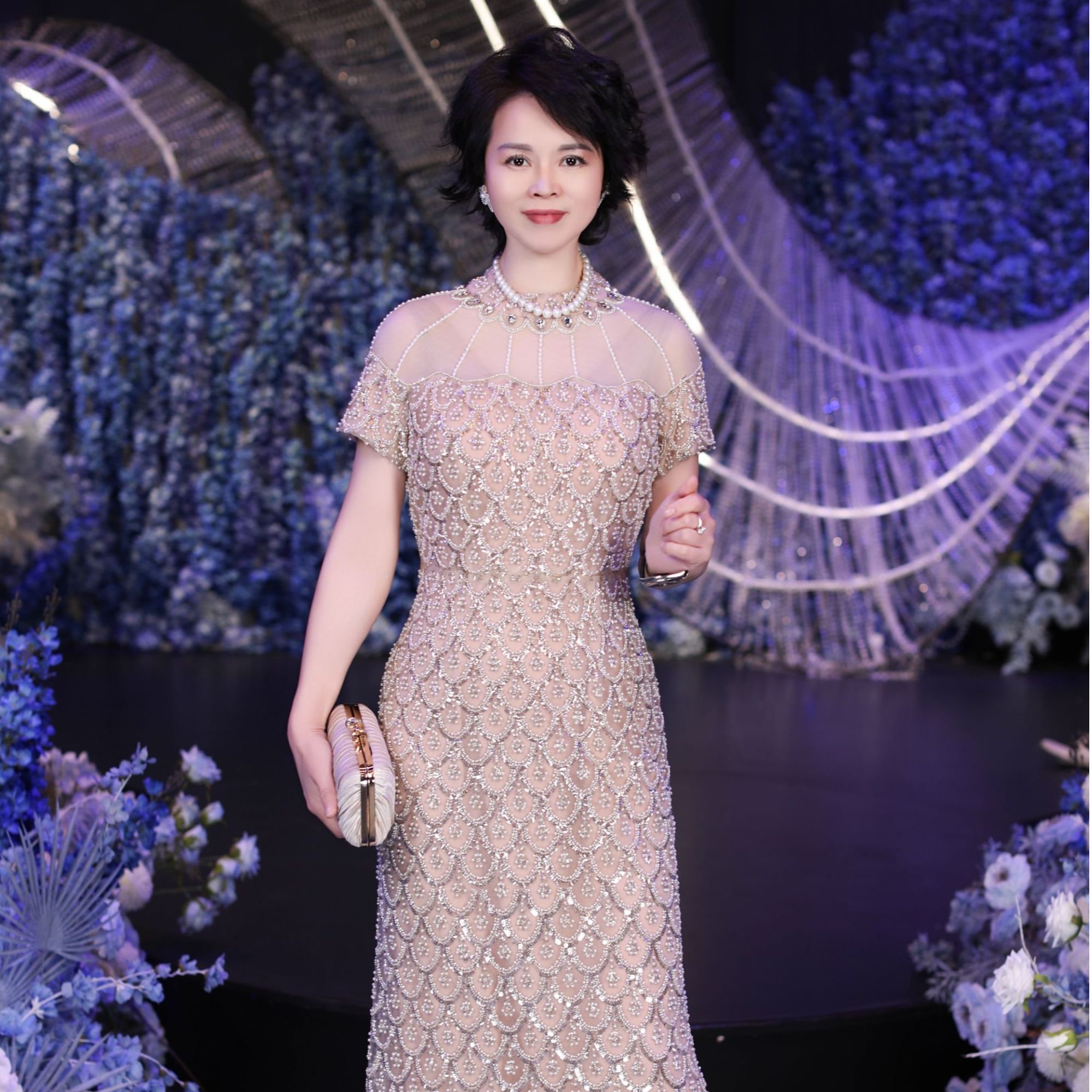 BOFEINA/帛妃娜喜婆婆高定礼服婚礼气质轻奢长款设计师修饰手臂