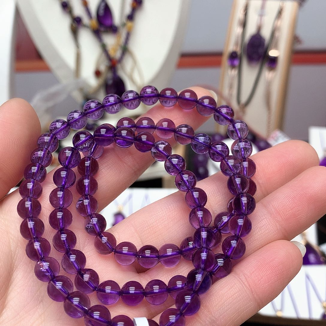 紫晶巴西多圈手串未镶嵌